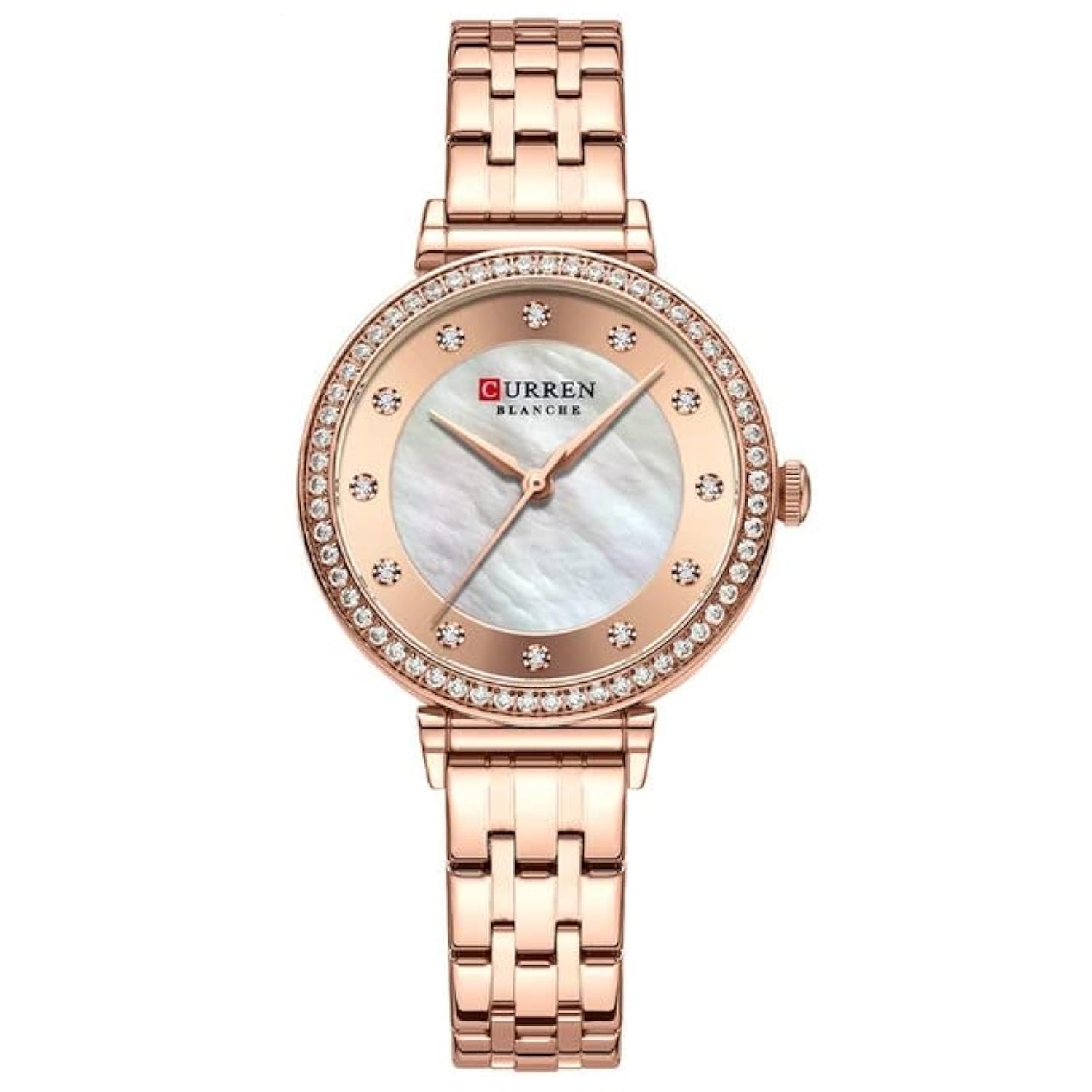 CURREN New Simple Thin Quartz Watch Womens Silver Stainless Steel Wrist Watch With Rhinestones, FULL ROSE, bracelet (B0C6Q6F2KB) Amazon Price History, Amazon Price Tracker