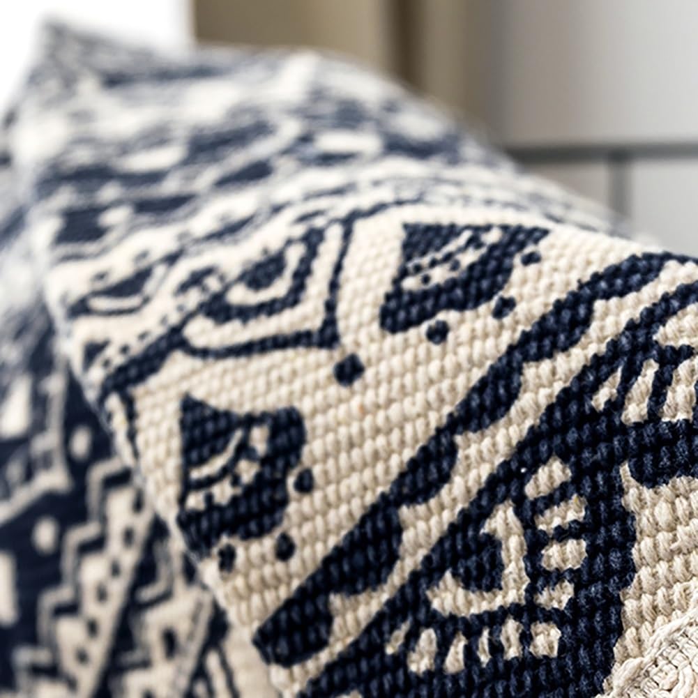 AVCULT Okrągły bawełniany dywan z frędzlami boho mandala tkany bawełniany dywanik zmywalny dywanik do salonu sypialni jadalni (kolor: N, rozmiar: 120 cm)