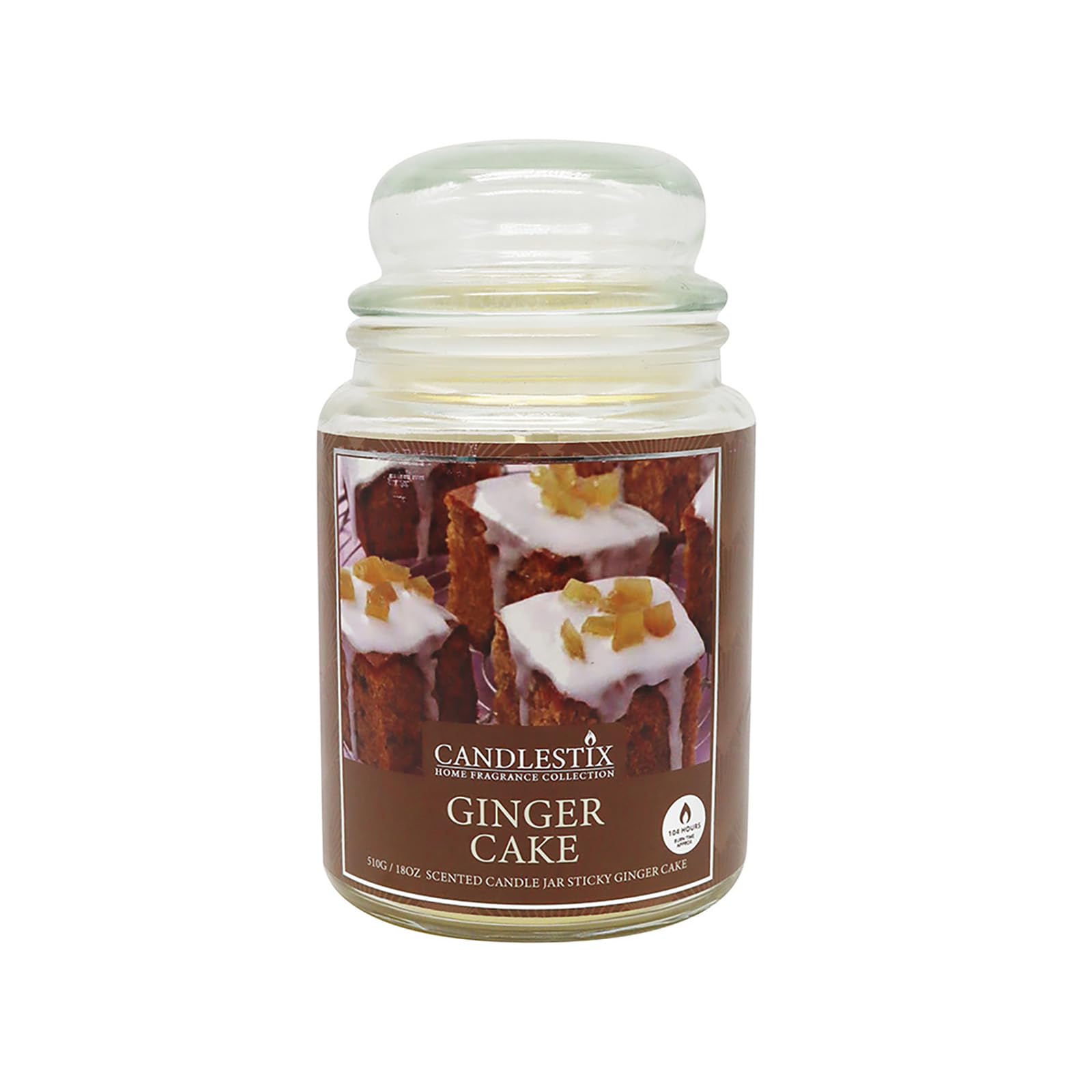 Voltico Multicolor Large 18Oz Scented Glass Jar Candle Natural Soy Wax Long Lasting Fragrance With Lid 104 Hour Burn Time Home Decor And Gift Candle (Sticky Ginger Cake)