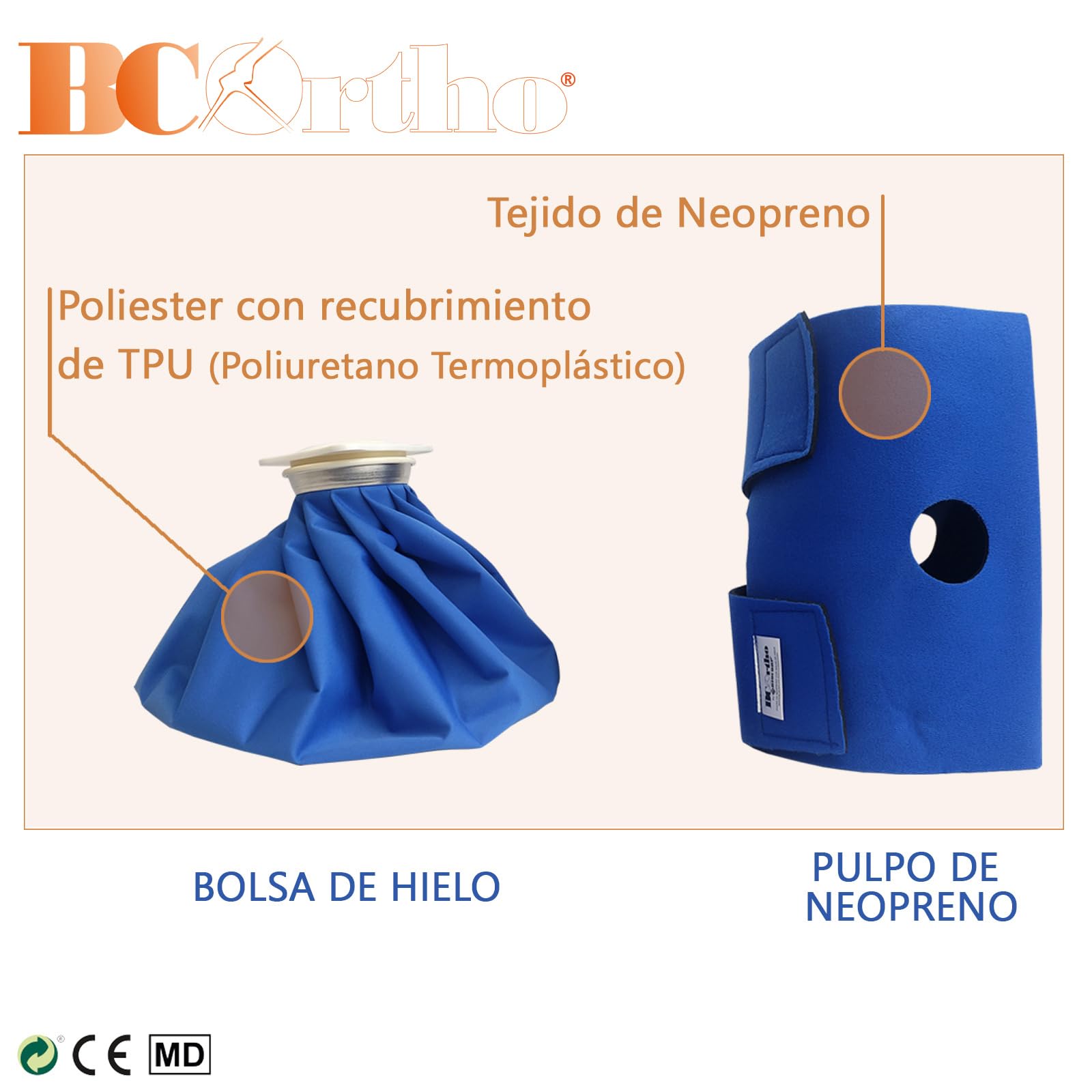 Pulpo de Neopreno - Bolsa de Agua+ Pulpo/Sujeción de Neopreno - Esguinces - Envoltura tobillo Frio