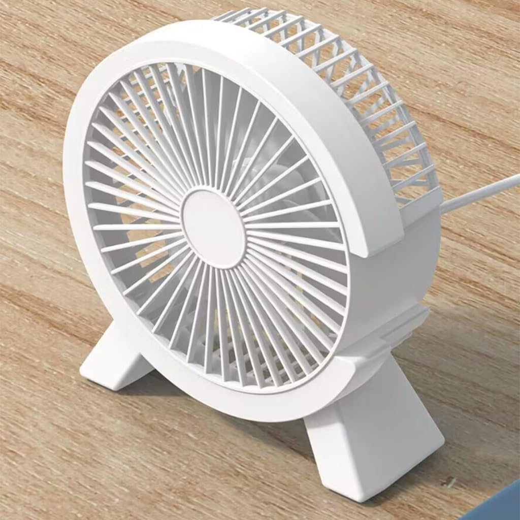 Retro USB Desk Fan Table Fan 1 Speed 4Blades Table Fan for Home Car Outdoor Travel