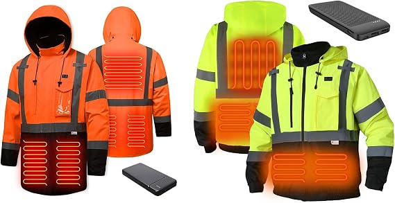 Safety Heated Jacket, Reflective Heated Jacket,Waterproof CLASS 3 Hi-Vis jacket