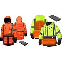 Safety Heated Jacket, Reflective Heated Jacket,Waterproof CLASS 3 Hi-Vis jacket