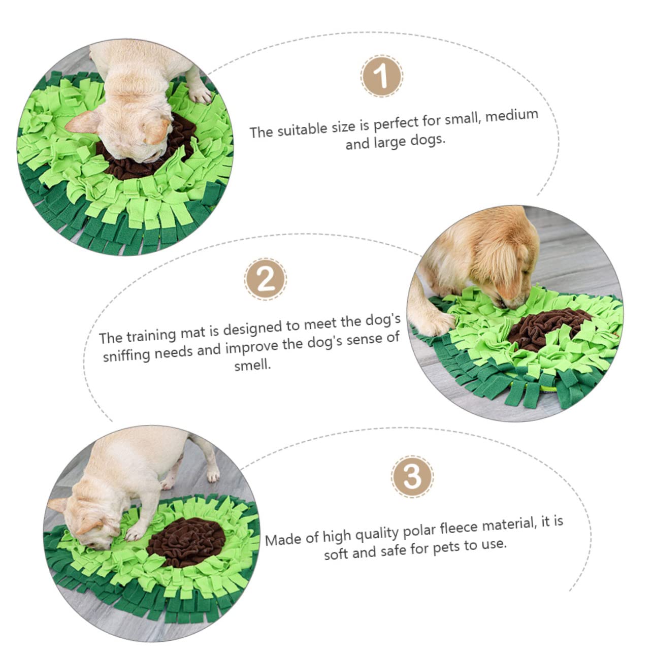 Tappetino Olfattivo per Cani in Pile Verde, 1 Pezzo