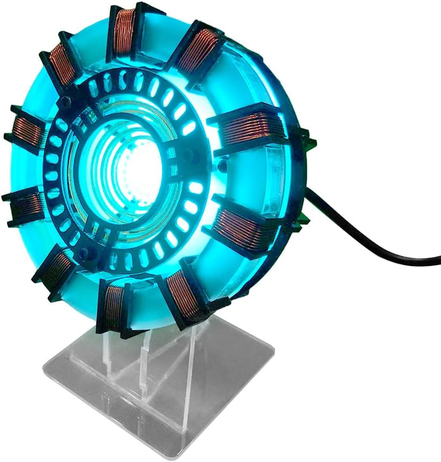 MK1 Arc Reactor Model Assembly Kit, Arc Reactor Model with USB Power Cable Light, Room Decor,Office Desk Tech Toys, Creative Desktop Toy Ornaments (RC Not Included)