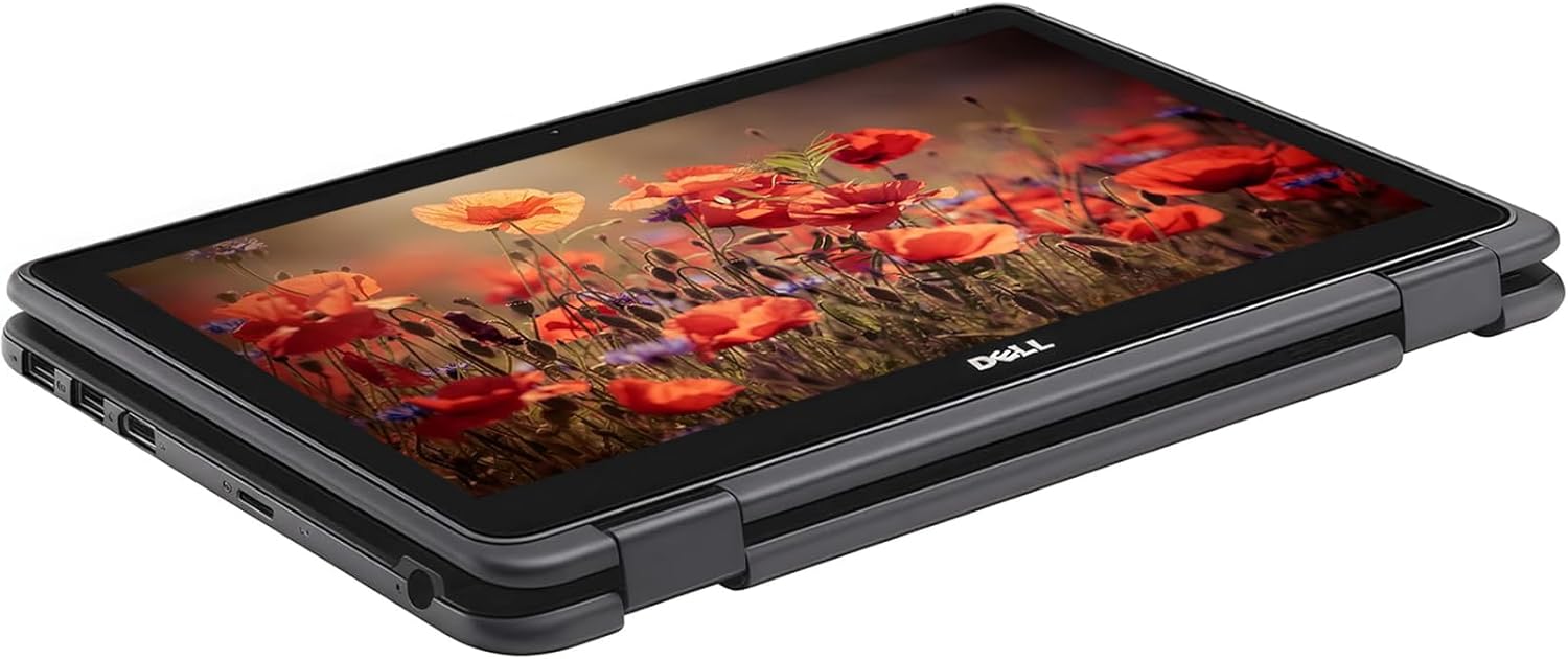 Dell Chromebook 2-in-1 11 3100 Laptop Computer Touchscreen PC, Intel Celeron N4000, 4GB RAM, 32GB eMMC, 128GB Micro SD Card, Type-C, Chrome OS (Renewed)