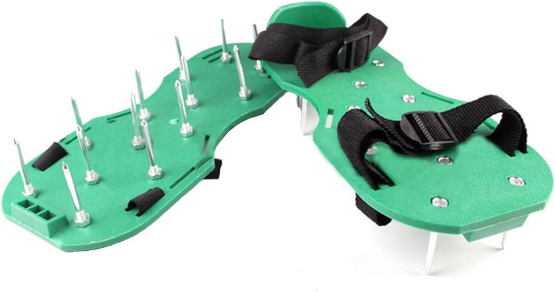 Lawn Aerator Shoes Rockrok Spike Sandals & Three Straps and Heavy Duty metal