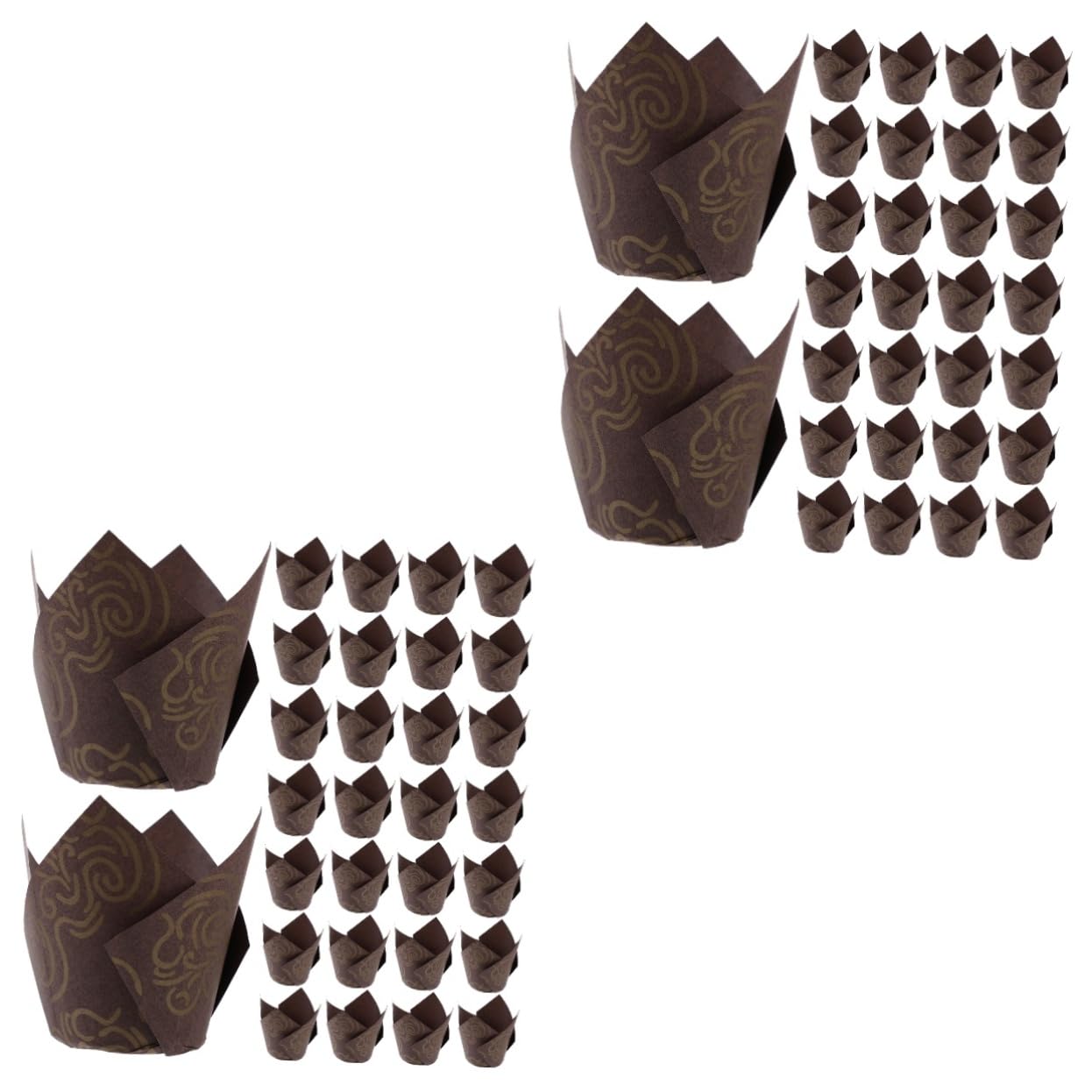 ABOOFAN 2 Sätze Cupcake Förmchen Für Die Küche Tulpen Cupcake Förmchen Quadratisch Aus Karton Einzelne Durchsichtige Roti Brot Backzubehör Kleine 250 Stück * 2