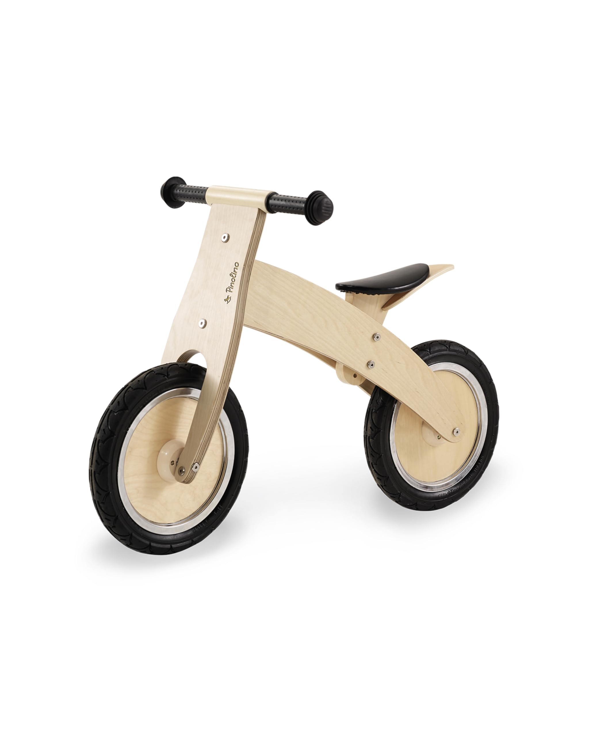 Pinolino 239471 Laufrad Lino, klar lackiert, aus Holz, unplattbare Bereifung, umbaubar vom Chopper zum Laufrad, für Kinder von 2 – 5 Jahren, 85 x 38 x 55