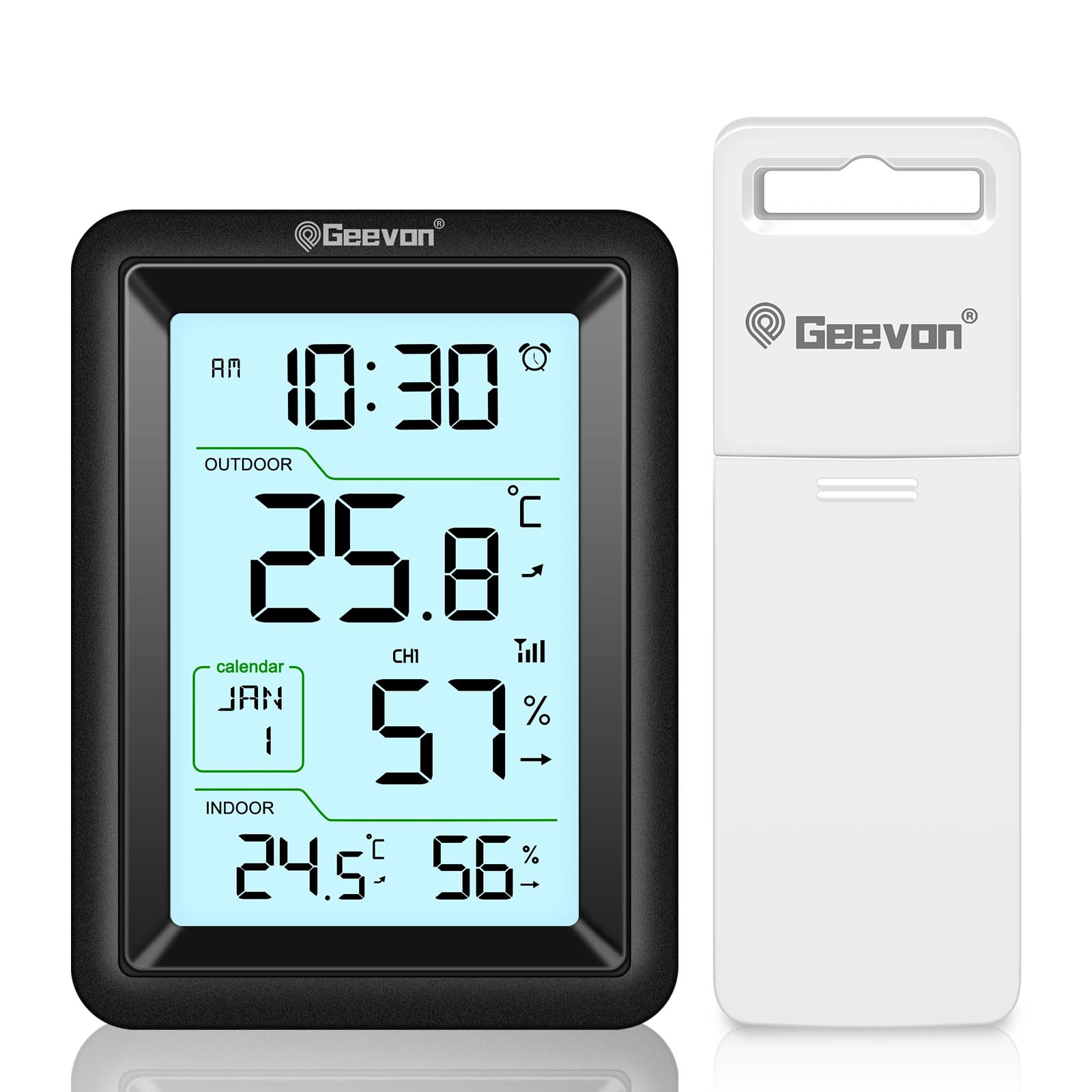 MAGT Koelkast Thermometer, Koelkast Vriezer Thermometer met Draadloos Digitaal Audiogeluid Alarm met Sensor Display 2 stks Min/Max voor Thuis, Restaurant