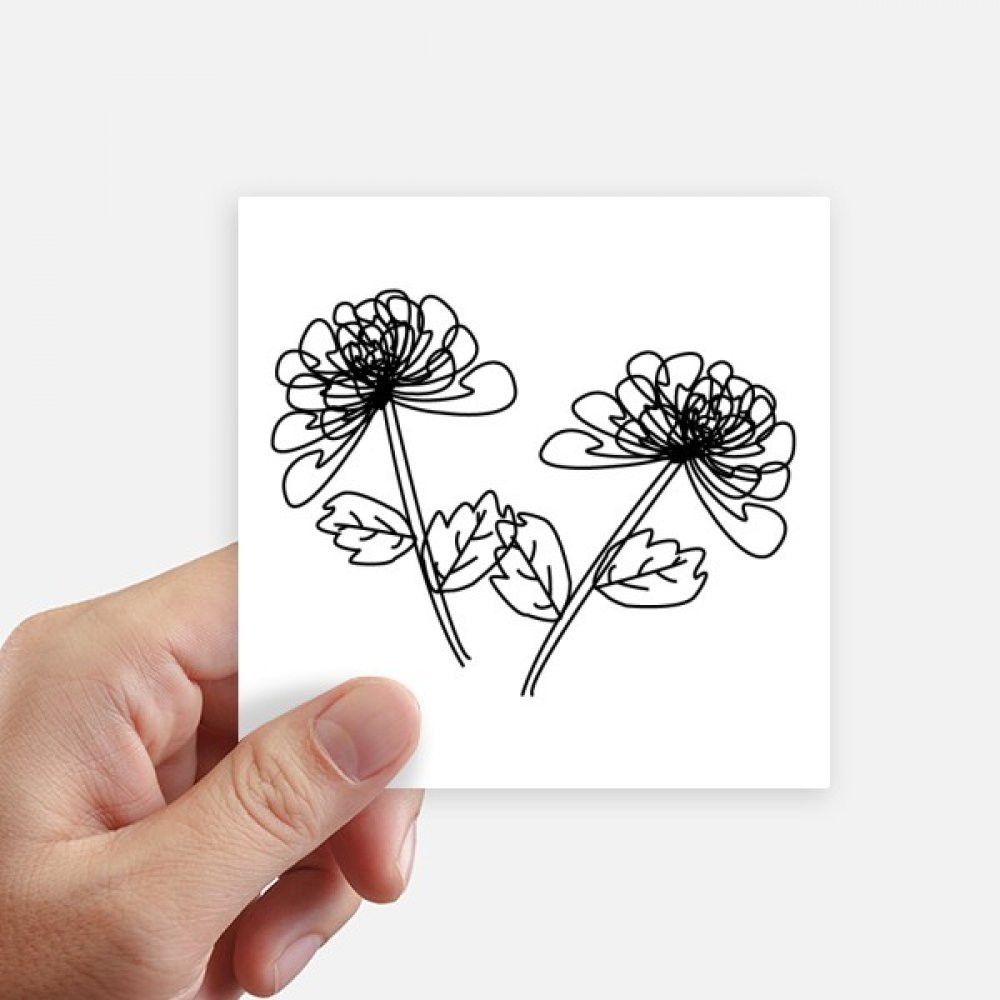Decal chrysanthème autocollant ordinateur portable et sticker valise 8Pcs