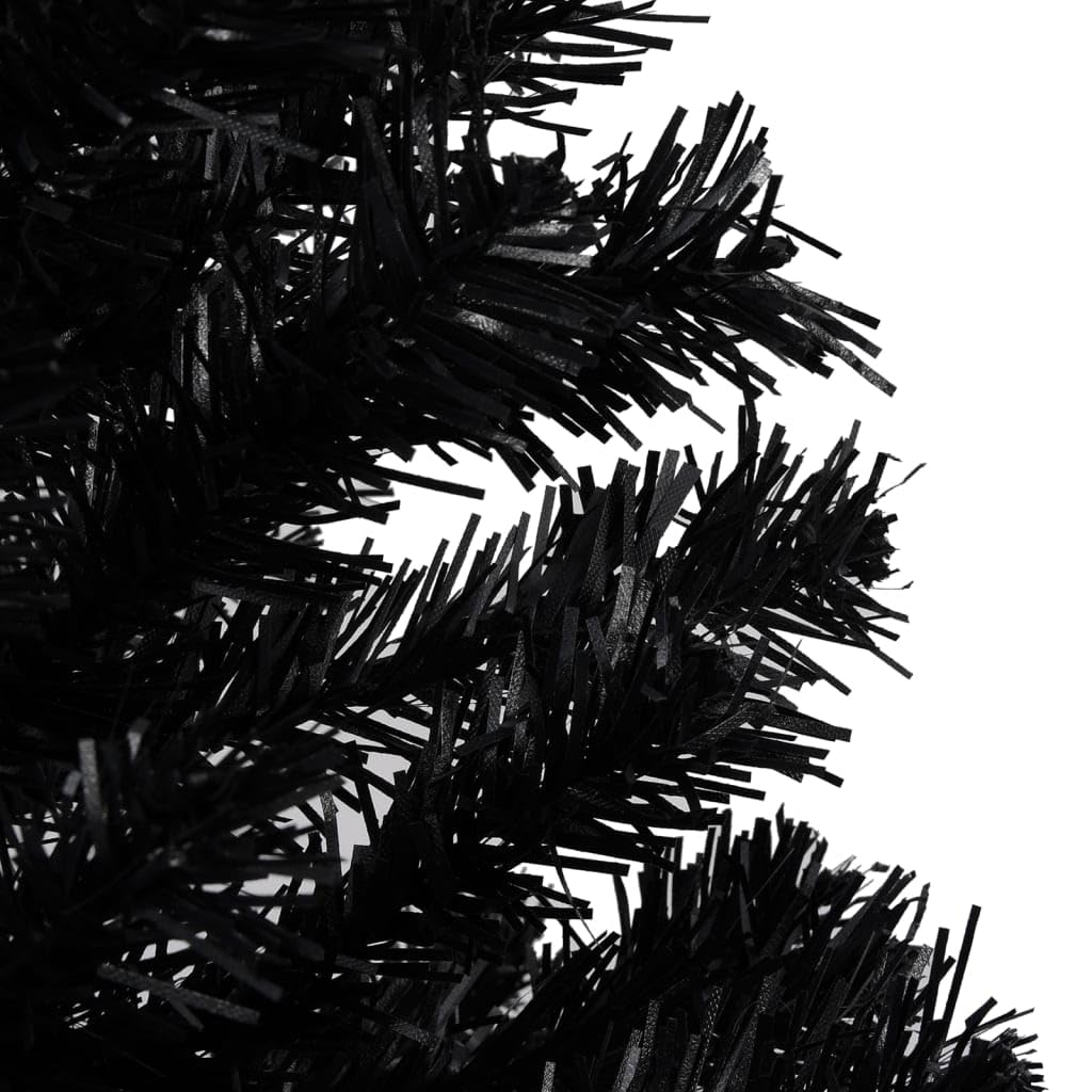 vidaXL Albero di Natale Artificiale con Supporto Nero 120 cm PVC