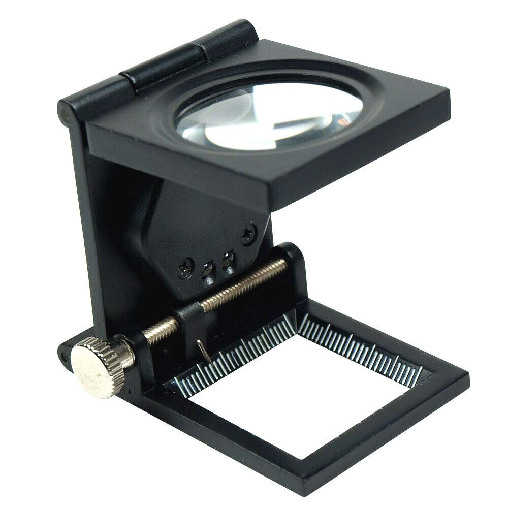 10X 30mm Foldable Lighted Magnifier/Loupe Jewelry Photo Sewing Thread Counter for Textile Jewelry Tool