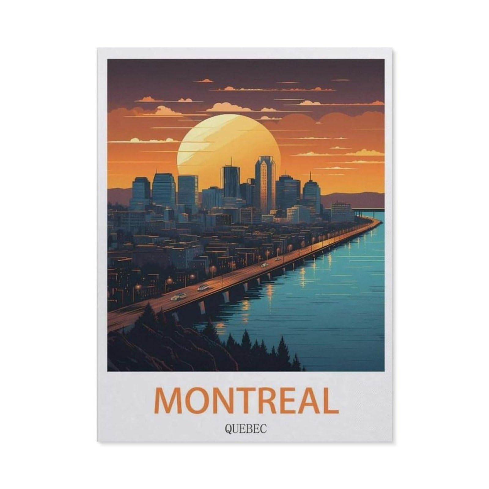 Metal Signs，Montreal Quebec，Nostalgic Man Cave Tin Metal Sign Hanging Wall Plaque Kitchen Shed Garage(15x30cm）6x12 inch-EC77