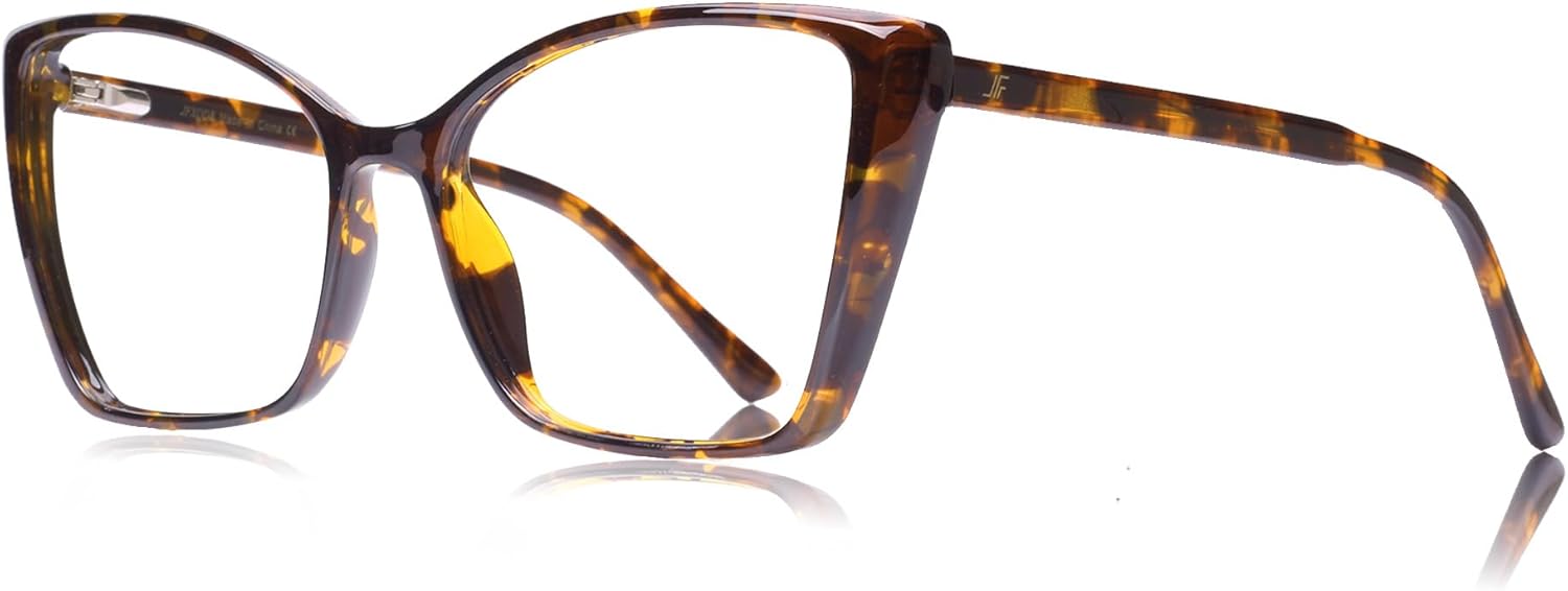 Blue Light Blocking Glasses for Women, Oversized Trendy Cat Eye Computer Gaming Glasses Anti Glare & UV Glare RF6204 (Coco Tortoise Cateye Frame)
