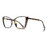 JFXQDR Blue Light Blocking Glasses for Women, Oversized Trendy Cat Eye Computer Gaming Glasses Anti Glare & UV Glare RF6204 (Coco Tortoise Cateye Frame)