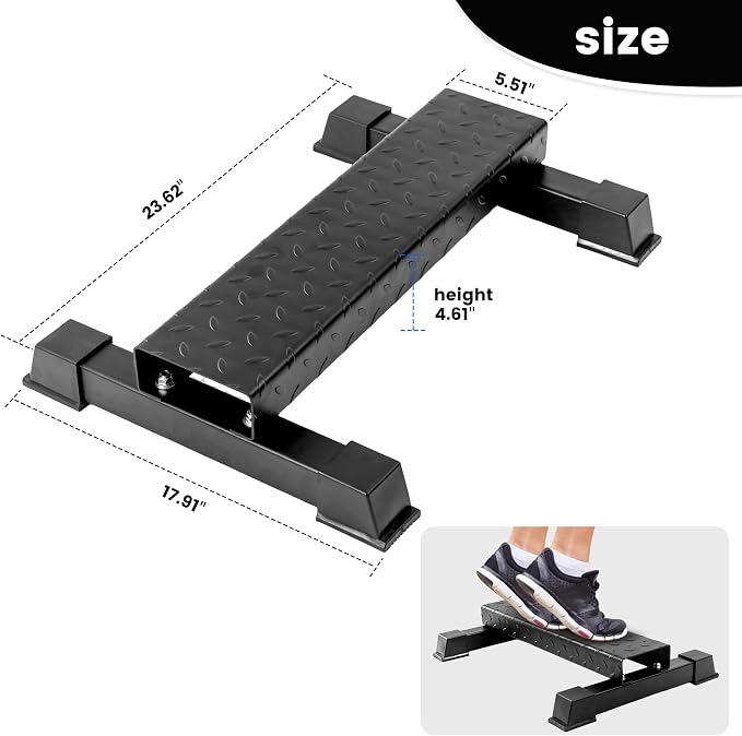 Steel Calf Raise Block – Heavy Duty Calf Stretch Platform for Seated & Standing Calf Raises, Calf Extension, Dumbbell Calf Raise & Leg Strength Training Equipment for Home Gym miniatura 2