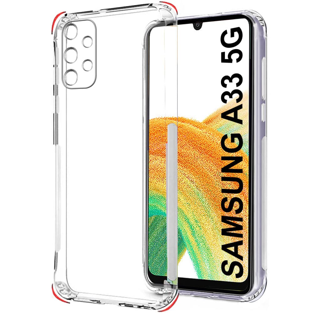 TheGiftKart Ultra Clear Slim Silicone Back Cover Soft Case for Samsung Galaxy A33 5G | Best Camera Protection | Inbuilt Dust Plugs & Anti-Slip Grip (Silicone | Transparent) (B09Y313JKH) Amazon Price History, Amazon Price Tracker