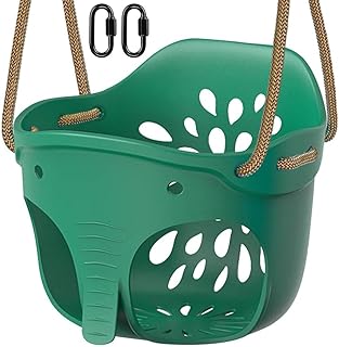 Dolibest Swing Seat, Kids Swing Soft Plastic Bucket Swing Indoor/Outdoor Child Tree Swing with High Back & Adjustable 130-200cm Rope for 1-3 Years Toddler/Baby, Elephant / 600lbs