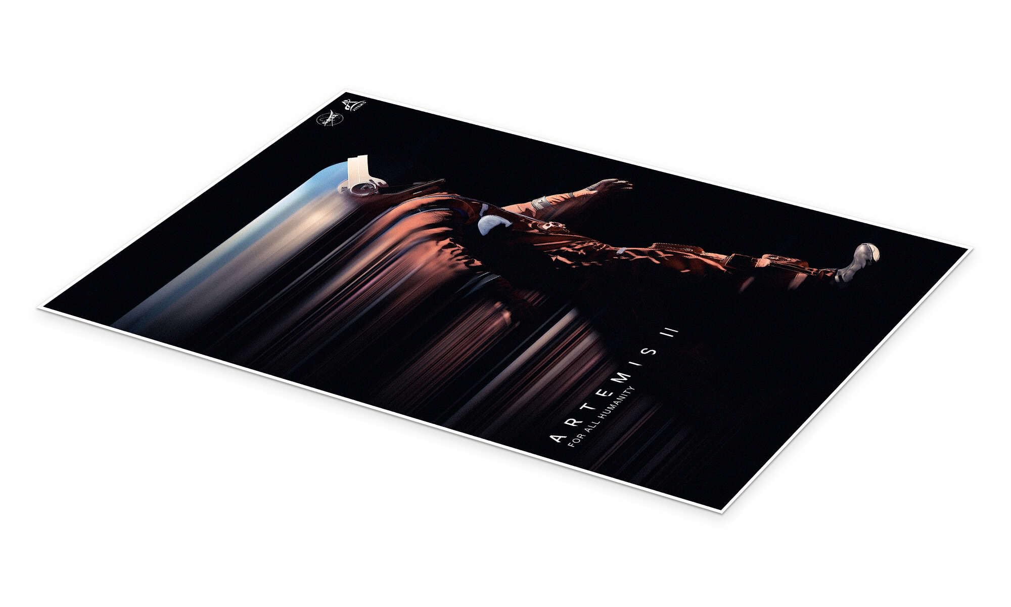 Posterlounge Artemis II - NASA Astronaut Póster | 80 x 120 cm de NASA Negro Cuadros Decoración para la pared