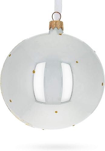 Miniatura 6 de Florero floral obra maestra bola de cristal adorno de Navidad 4 pulgadas