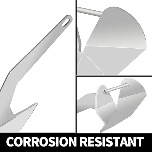 Miniatura 4 de KODOM Anclaje para barco, ancla triangular de acero inoxidable 316 estilo delta estilo ala de ancla para amarre de barcos en la playa