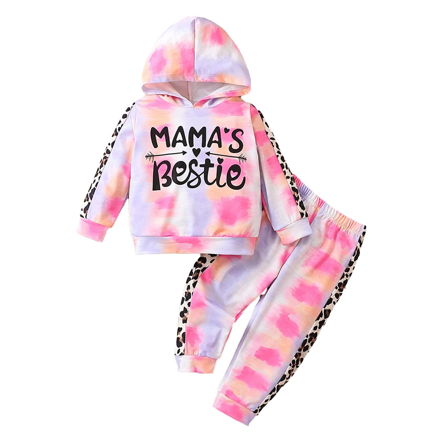 Ensemble de Vetement Bebe Fille Imprimé Floral Sweat à Capuche Manche Longue Hauts+ Pantalon+ Bandeau Tenues d'automne