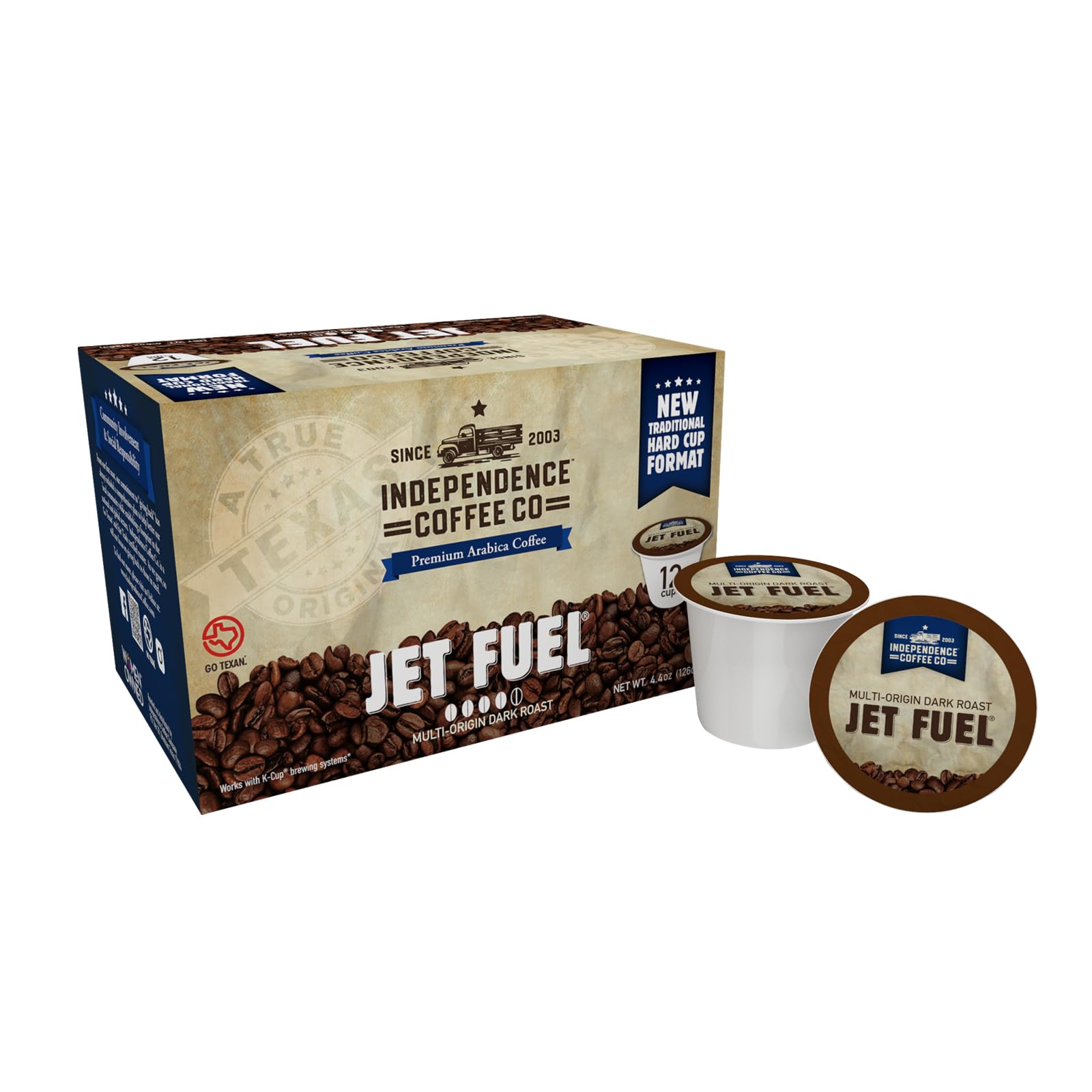 INDEPENDENCE COFFEE Fuel Intense and Heavy Body, Dark Roast, Single  Serve Coffee K Cup Pods, 12 Count