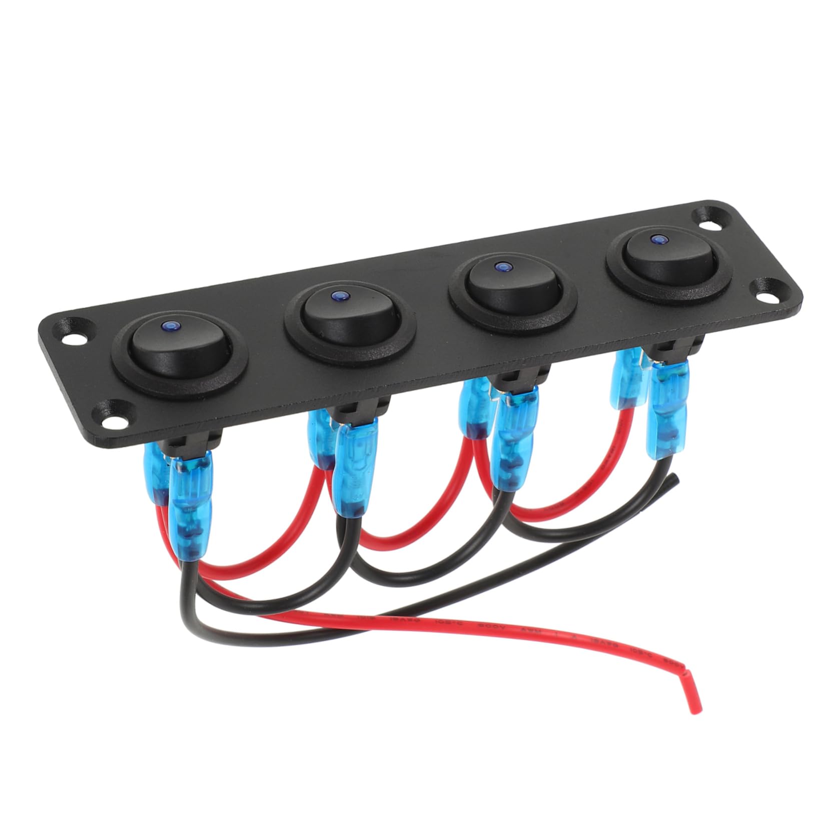 GRIRIW 4 Gangs Boat Toggle Switch Panel Marine Rocker Switch Panel for Automotive Car Truck Yacht