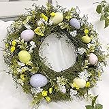 Tamaño de la corona: grande para decoraciones de Pascua, cada corona de Pascua de 14 pulgadas de largo, un tamaño perfecto para puertas. Da la bienvenida a amigos y familiares con esta hermosa corona artificial.