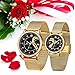 SIBOSUN Valentine's Couple Watches with Luxury Rose Gift Box His and Hers Watch Romantic Men and Women Wrist Watch Gifts for Lover Anniversary Set of 2 Heart Quartz Mesh Stainless Steel Gold Black
