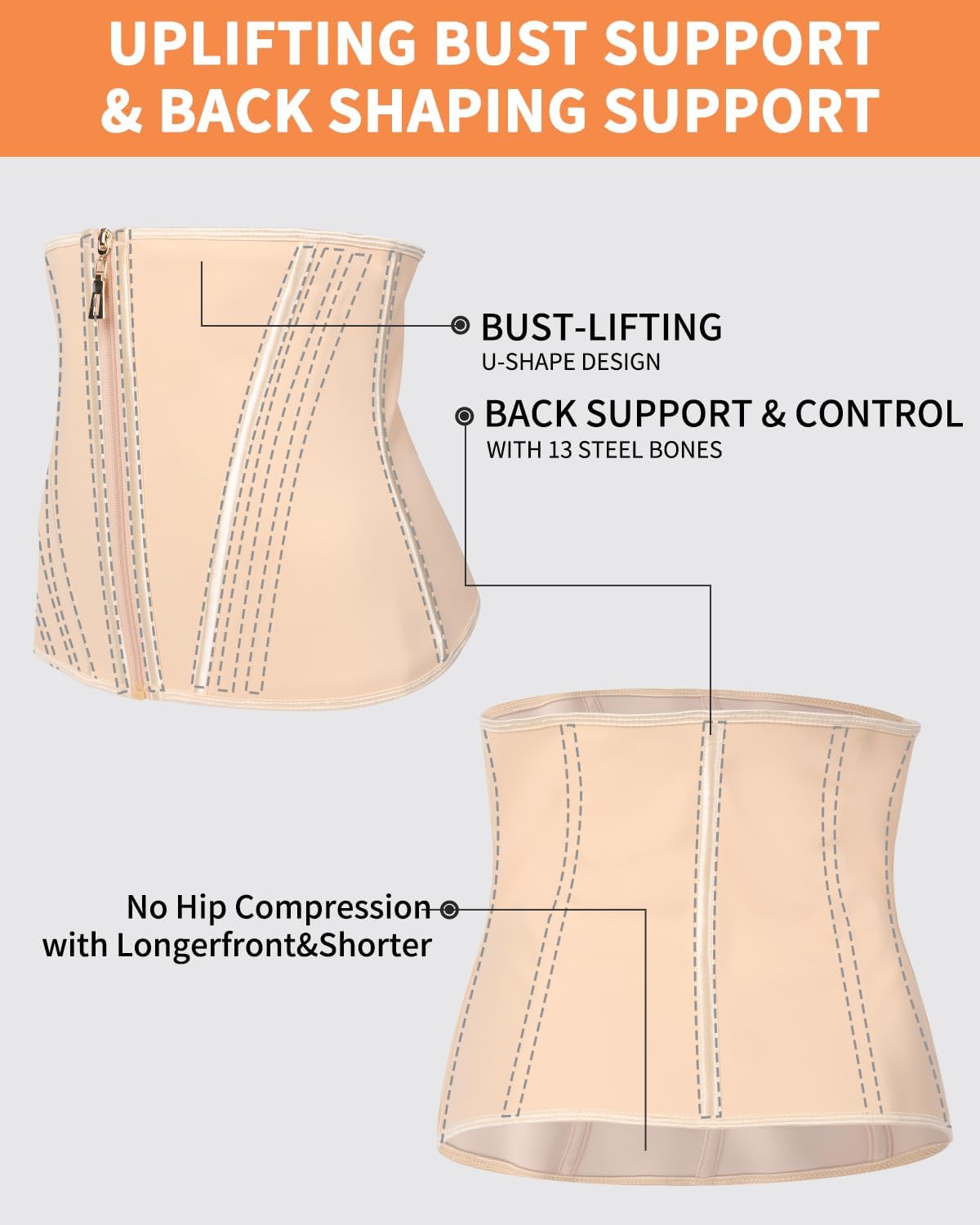 Waist Trainer Corset Shapewear Waist Cincher for Women Sport Workout Tummy Control Body Shaper - Image 5