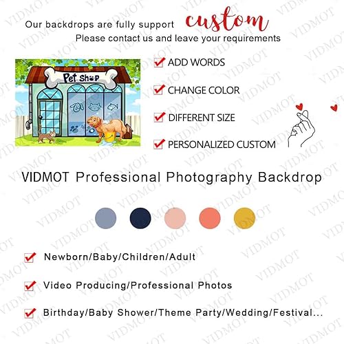 Miniatura 5 de Fondo para tienda de mascotas, 7 x 5 pies, diseño de dibujos animados para baby shower, fiesta de cumpleaños infantil, decoración de cabina de