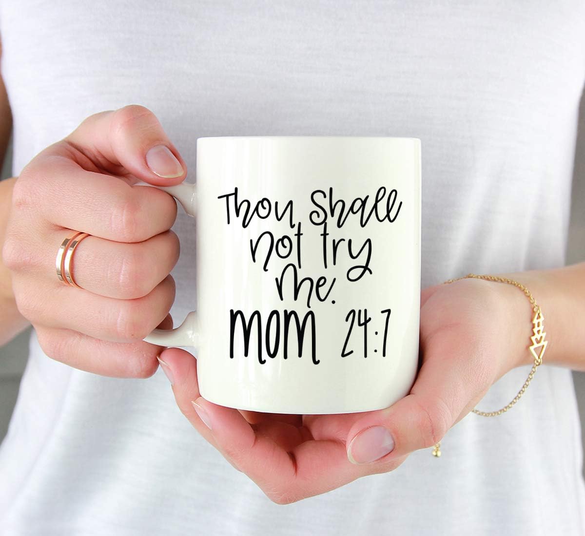 Andaz Press 11oz. Mother's Day Coffee Mug Gift, Thou Shall Not Try Me Mom 247, 1-Pack, Birthday Christmas Gift Ideas for Mom, Grandma, Auntie