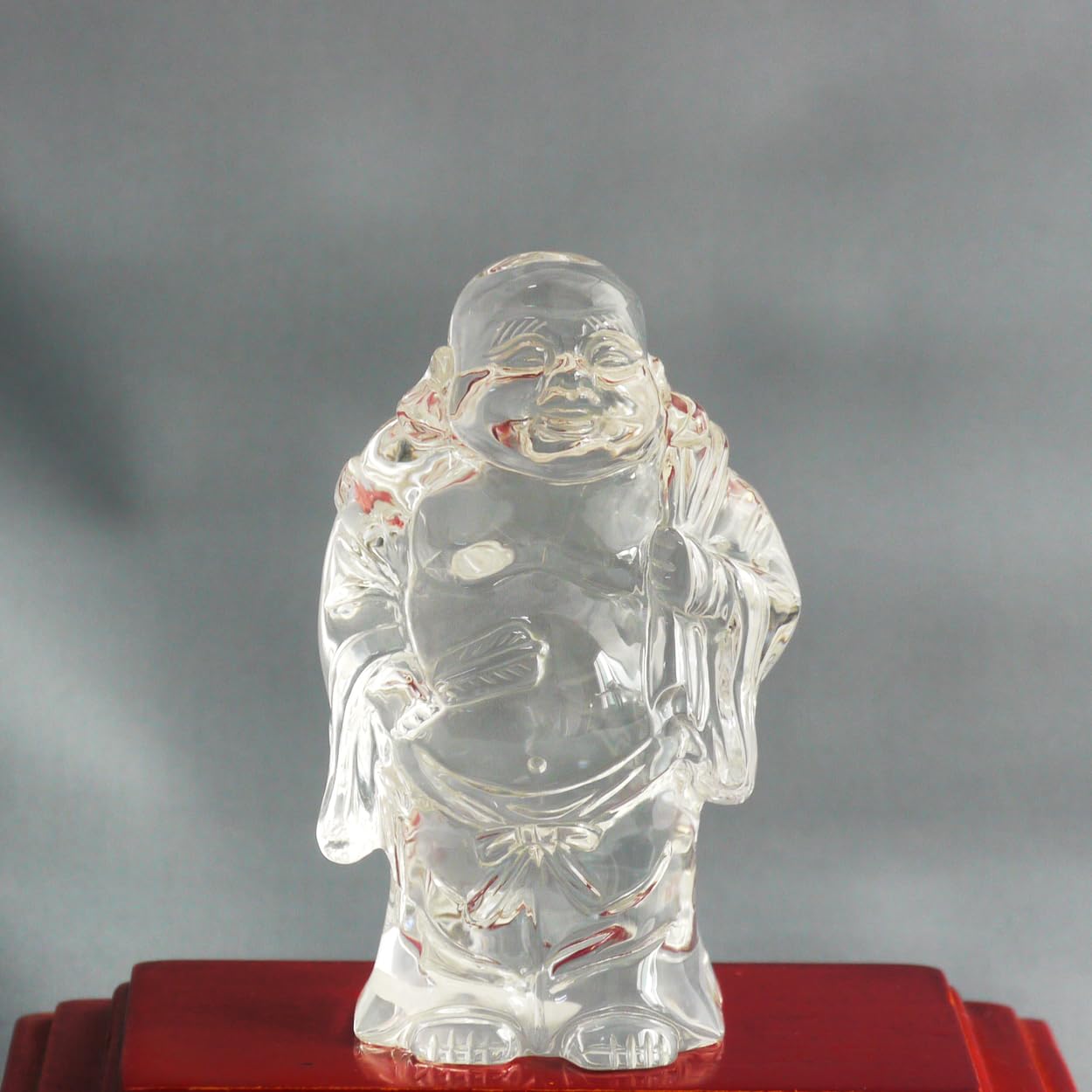 Amazon.co.jp: （展示品）開運手彫り水晶 布袋尊 商売繁盛 置物