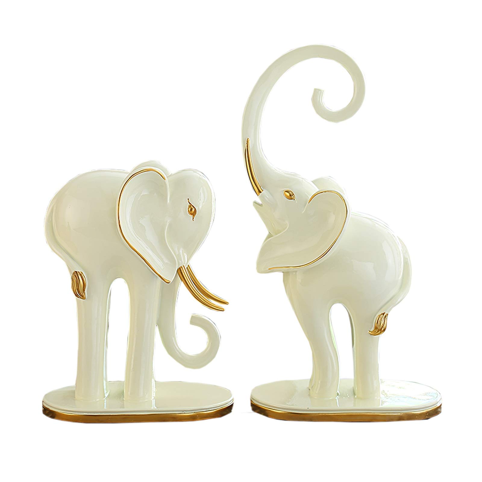 Paire d'ornements d'éléphant porte-bonheur pour un foyer serein