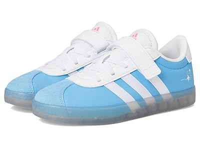 adidas Kids Disney VL Court 3.0 Elastic Lace Shoes Kids Shoes Semi Blue Burst/White/Lucid Pink : 1.5 Little Kid M, Synthetic
