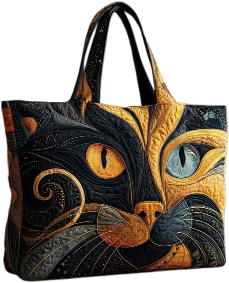 Women's Quilted Tote Bag – Lightweight Large Capacity Foldable for Travel | 20.87" L x 15.75" H