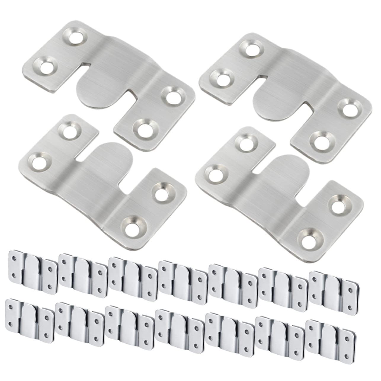 Crochets interlock acier inoxydable : kit de suspension pour cadre mural et miroir