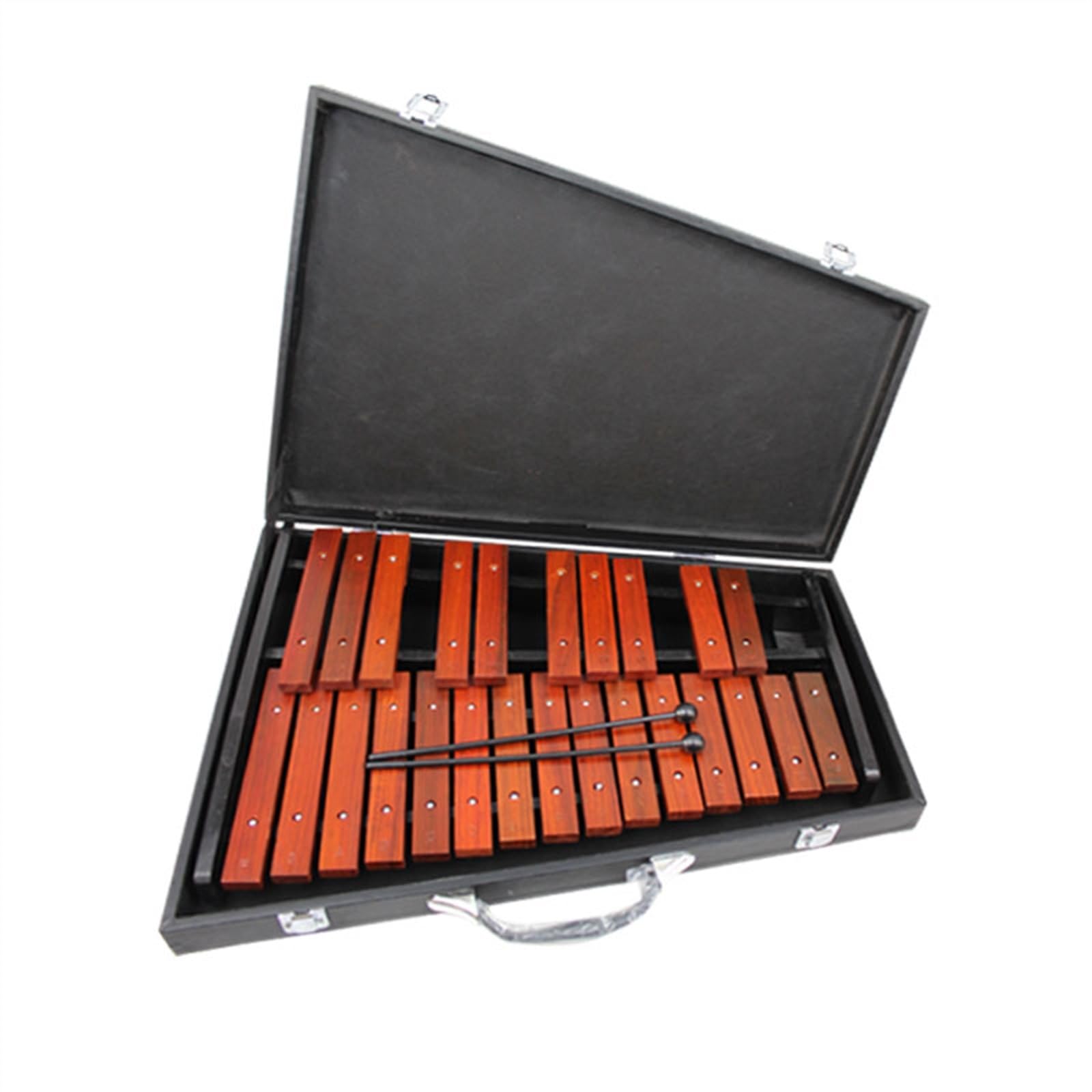 Glockenspiel Professionnel pour débutant, Instrument de Percussion, 25 Notes, Xylophone en Bois de séquoia Pur