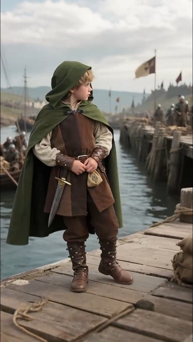 Capa Medieval Renacentista con Capucha para Niños JPXH miniatura 7