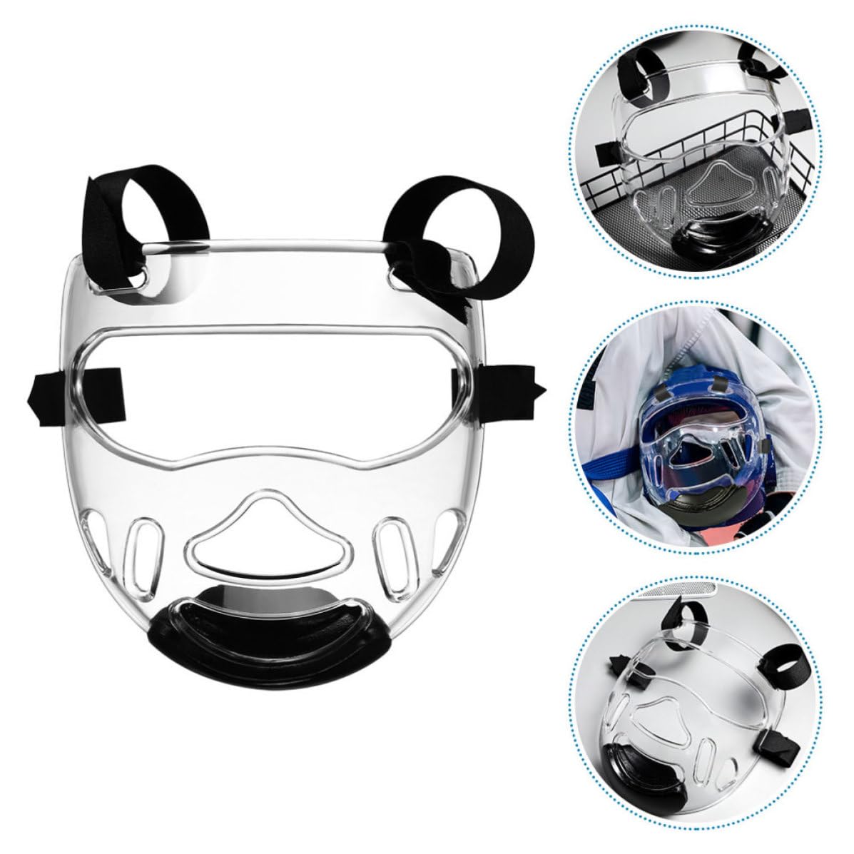 Outanaya 2pezzi Maschera Protettiva per Viso Taekwondo Protezione Completa e Materiale in Plastica Rinforzata, Vestibilità Confortevole per Allenamento e Karate