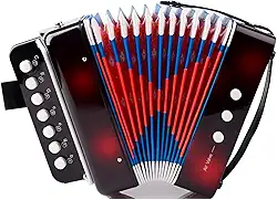 Brinquedo Mini Sanfona Acordeon Gaita Instrumento Musical Preto