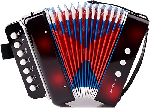 Brinquedo Mini Sanfona Acordeon Gaita Instrumento Musical Preto