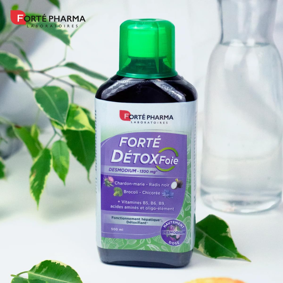 Forté Pharma - Forté Détox Foie | Complément Alimentaire Detox - Chardon-Marie Radis Noir Desmodium et Vitamines - Détox du foie | Lot 2x500 ml = 20 jours - goût Citron-Pamplemousse