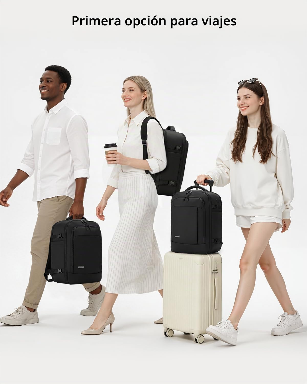 Mochila 45x36x20 (32L) | con Compartimento Húmedo y 6 Bolsas Organizadoras - Negocios y Escuela - Negro