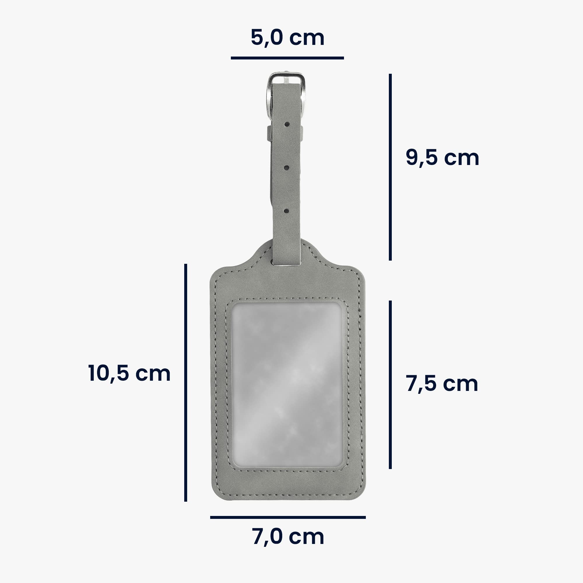 Set 2 Targhette Bagaglio In Similpelle - Portatesserino Per Valigie, Oro Rosa, 11x7cm