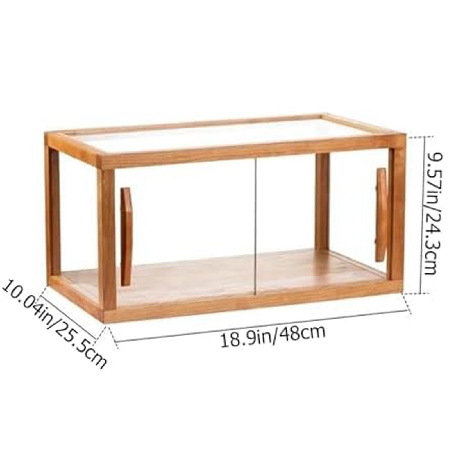 Vetrina espositiva per pane trasparente regolabile, vetrina espositiva da banco in legno con ante in vetro, vetrina espositiva per pasticceria in legno, adatta per panetterie e bar.(A,Single-Layer)