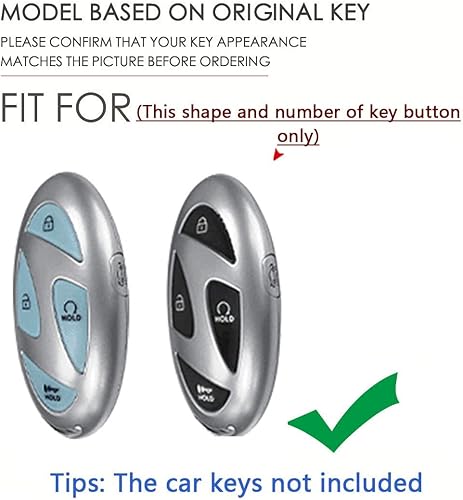 Miniatura 2 de SANRILY Golden-Edge - Funda para llavero de 5 botones para Hyundai Ioniq 6 2023 2022 - Funda para llave inteligente sin llave completa con llavero