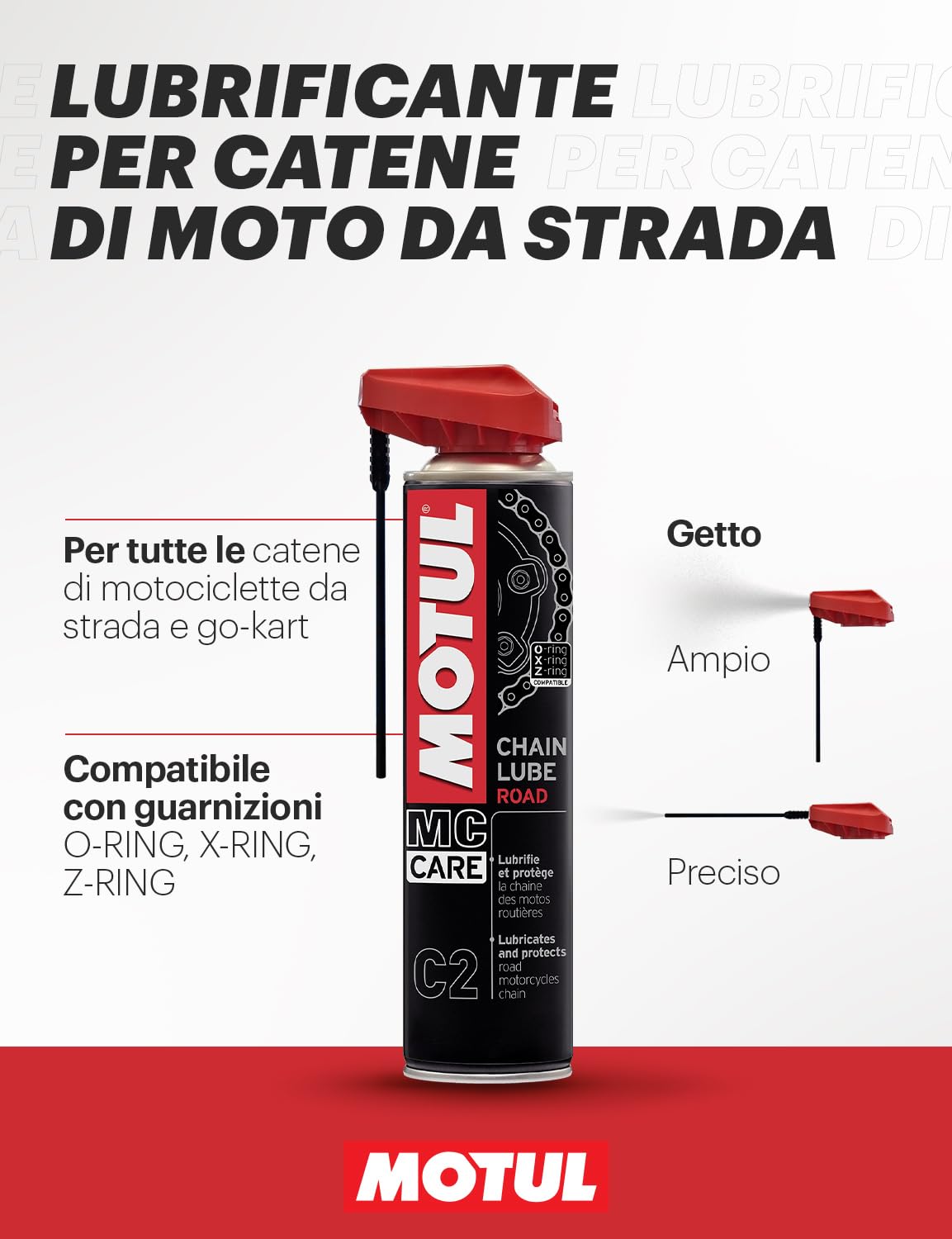 MOTUL 102981 C2 Chain Lube Road - Lubrificante per catena, 400 ml